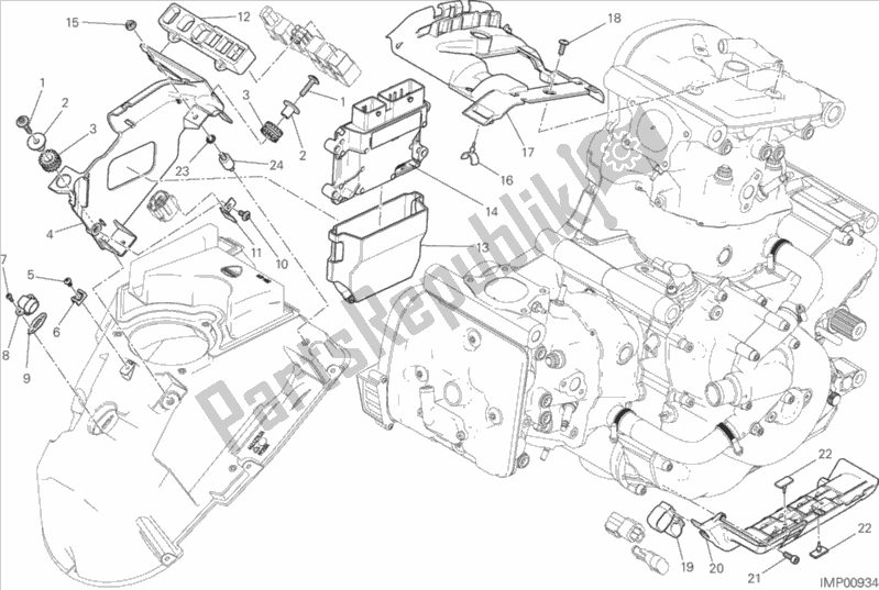 All parts for the Engine Control Unit of the Ducati Monster 1200 S 2015